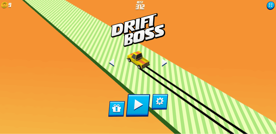 ドリフトボス ゲームのスタート画面