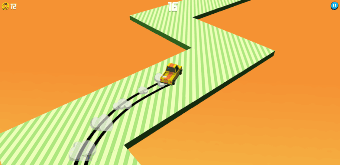 ドリフト中のゲーム画面